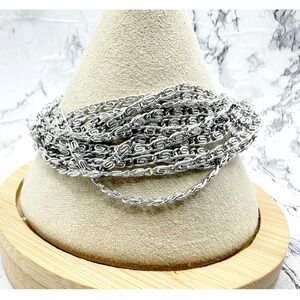 Celebrity Signed 12 Strand Silver Tone Chain‎ Bracelet Foldover Clasp 8"